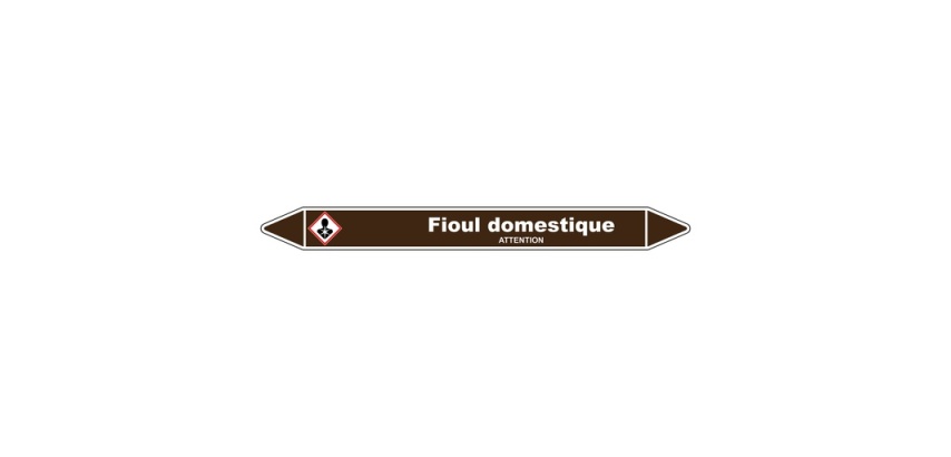 Marqueur tuyauterie - Fuel Domestique - Vinyle Laminé - NFX 08-105
