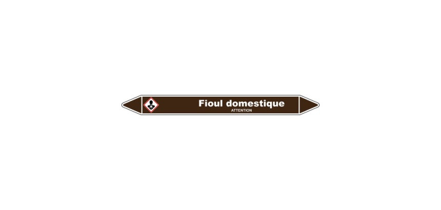 Marqueur tuyauterie - Fuel Domestique - Vinyle Laminé - NFX 08-105