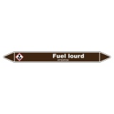 Marqueur de tuyauterie - Fuel lourd - Vinyle laminé - NFX 08-105 150 x 12 mm