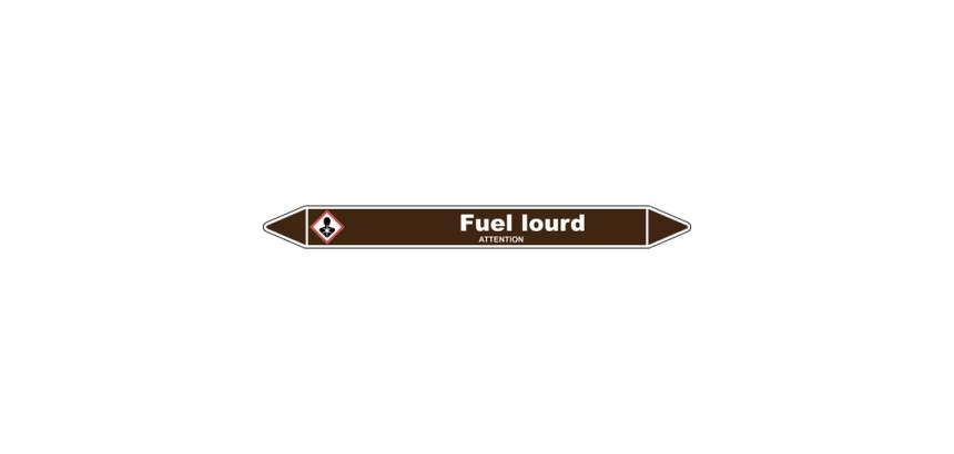 Marqueur de tuyauterie - Fuel lourd - Vinyle laminé - NFX 08-105