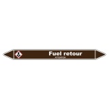 Marqueur de Tuyauterie - Fuel Retour - NFX 08-105 - Vinyle Laminé 150 x 12 mm