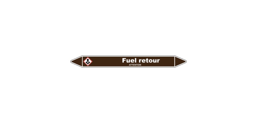 Marqueur de Tuyauterie - Fuel Retour - NFX 08-105 - Vinyle Laminé