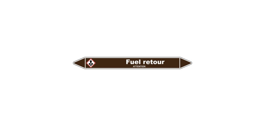 Marqueur de Tuyauterie - Fuel Retour - NFX 08-105 - Vinyle Laminé