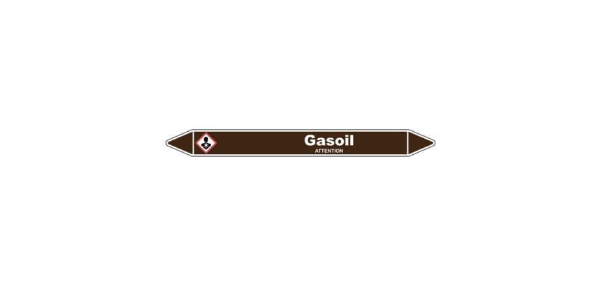 Marqueur de Tuyauterie - Gasoil - NFX 08-105 - Vinyle Laminé