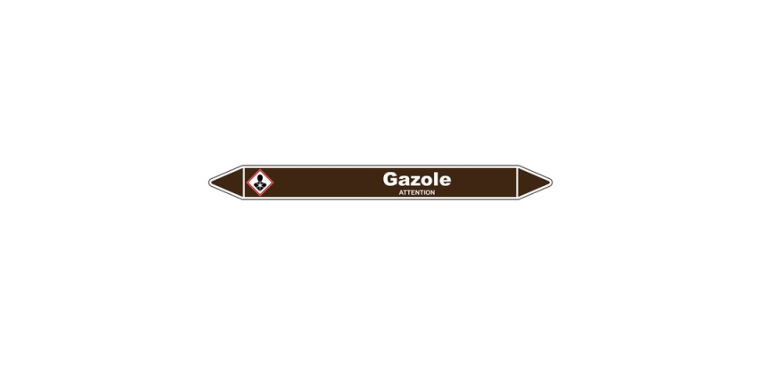 Marqueur de Tuyauterie - Gazole - NFX 08-105 - Vinyle Laminé