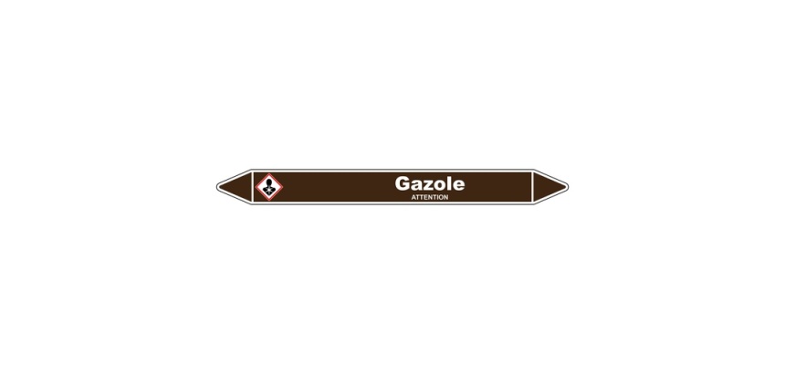 Marqueur de Tuyauterie - Gazole - NFX 08-105 - Vinyle Laminé