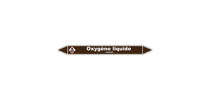 Marqueur Tuyauterie - Oxygène liquide - Vinyle Laminé -NFX 08-105