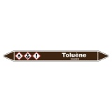 Marqueur de Tuyauterie - Toluène - Vinyle Laminé - NFX 08-105 150 x 12 mm