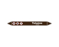 Marqueur de Tuyauterie - Toluène - Vinyle Laminé - NFX 08-105 150 x 12 mm