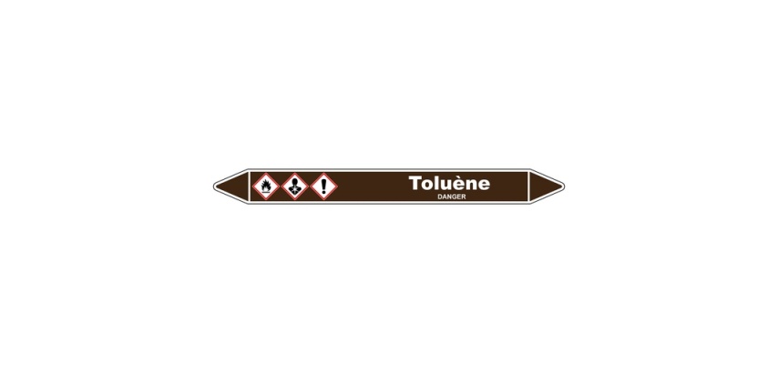 Marqueur de Tuyauterie - Toluène - Vinyle Laminé - NFX 08-105
