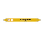 Marqueur de Tuyauterie - Acétylène - NFX 08-105 - Vinyle Laminé