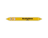 Marqueur de Tuyauterie - Acétylène - NFX 08-105 - Vinyle Laminé 150 x 12 mm