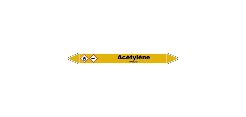 Marqueur de Tuyauterie - Acétylène - NFX 08-105 - Vinyle Laminé