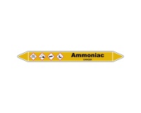 Marqueur de Tuyauterie - Ammoniac - NFX 08-105 - Vinyle Laminé 150 x 12 mm