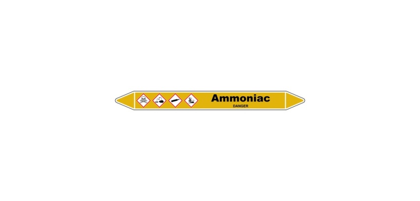 Marqueur de Tuyauterie - Ammoniac - NFX 08-105 - Vinyle Laminé