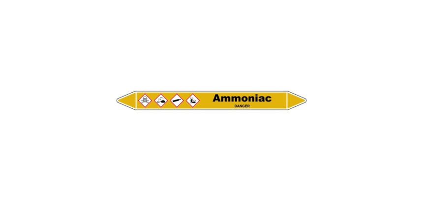 Marqueur de Tuyauterie - Ammoniac - NFX 08-105 - Vinyle Laminé