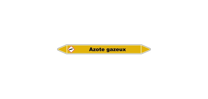 Marqueur tuyauterie - Azote gazeux - Vinyle laminé- NFX 08-105