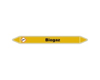 Marqueur Tuyauterie - Biogaz - Vinyle Laminé NFX 08-105 150 x 12 mm