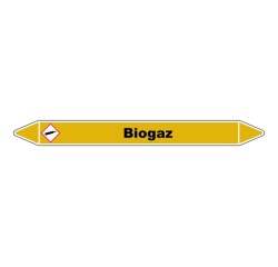 Marqueur Tuyauterie - Biogaz - Vinyle Laminé NFX 08-105