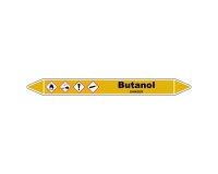 Marqueur de Tuyauterie - Butanol GHS - NFX 08-105 - Vinyle Laminé 150 x 12 mm
