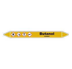 Marqueur de Tuyauterie - Butanol GHS - NFX 08-105 - Vinyle Laminé