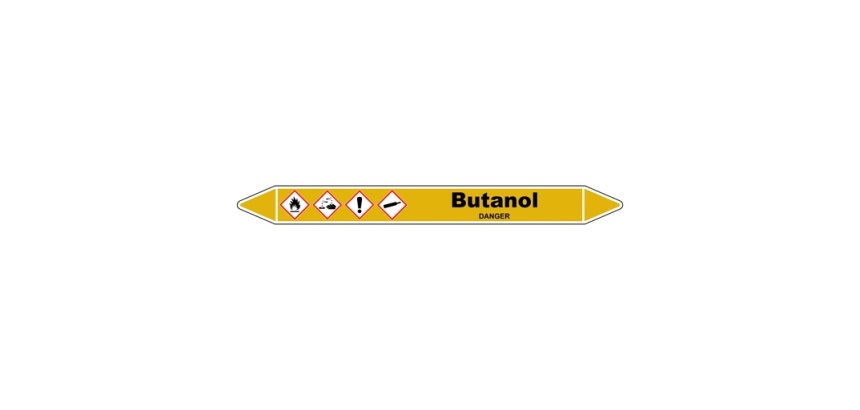 Marqueur de Tuyauterie - Butanol GHS - NFX 08-105 - Vinyle Laminé