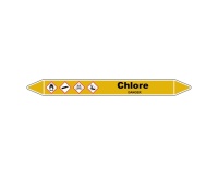 Marqueur de Tuyauterie - Chlore - NFX 08-105 - Vinyle Laminé 150 x 12 mm