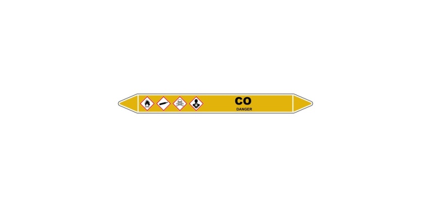 Marqueur de tuyau - Monoxyde de carbone - Vinyle laminé