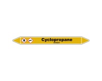 Marqueur tuyauterie - Cyclopropane - Vinyle laminé - NFX 08-105 150 x 12 mm