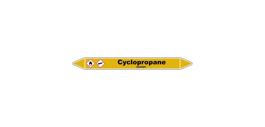 Marqueur tuyauterie - Cyclopropane - Vinyle laminé - NFX 08-105