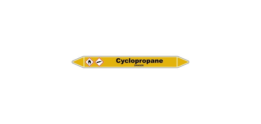 Marqueur tuyauterie - Cyclopropane - Vinyle laminé - NFX 08-105