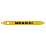 Marqueur de Tuyauterie - Echappement - NFX 08-105 - Vinyle Laminé 150 x 12 mm