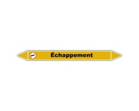 Marqueur de Tuyauterie - Echappement - NFX 08-105 - Vinyle Laminé 150 x 12 mm