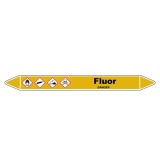 Marqueur tuyauterie - Fluor vinyle laminé - NFX 08-105 150 x 12 mm