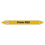 Marqueur de Tuyauterie - Fréon R 22 - NFX 08-105 - Vinyle Laminé 150 x 12 mm