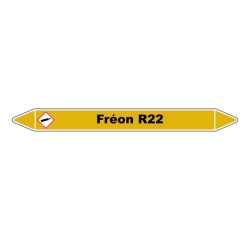 Marqueur de Tuyauterie - Fréon R 22 - NFX 08-105 - Vinyle Laminé