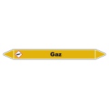 Marqueur tuyauterie - Gaz - Vinyle laminé NFX 08-105 - NFX 08-105 150 x 12 mm
