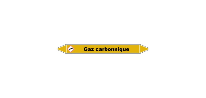 Marqueur Tuyauterie - Gaz carbonique - Vinyle Laminé - NFX 08-105