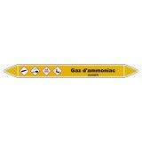 Marqueur Tuyauterie - Gaz d'Ammoniac - Vinyle Laminé - NFX 08-105 150 x 12 mm
