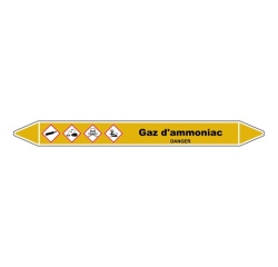 Marqueur Tuyauterie - Gaz d'Ammoniac - Vinyle Laminé - NFX 08-105