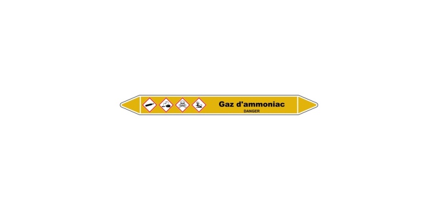 Marqueur Tuyauterie - Gaz d'Ammoniac - Vinyle Laminé - NFX 08-105