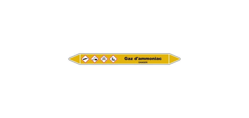 Marqueur Tuyauterie - Gaz d'Ammoniac - Vinyle Laminé - NFX 08-105