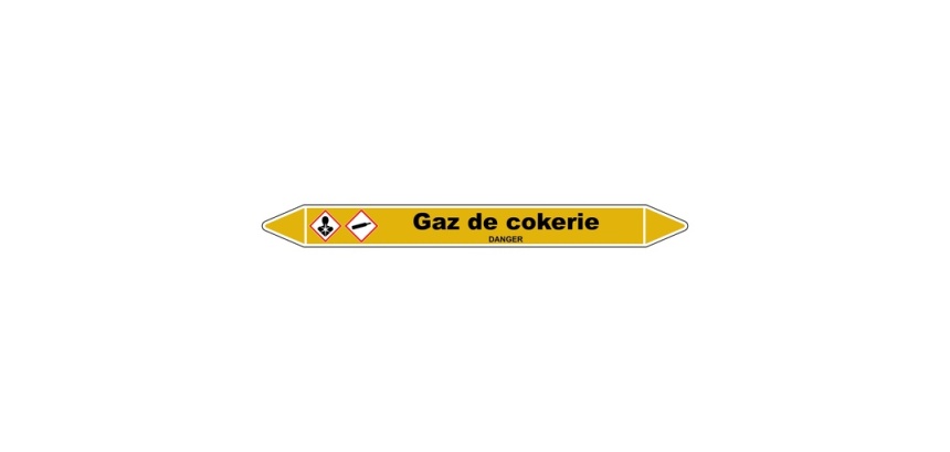Marqueur de Tuyauterie - Gaz de Cokerie - Vinyle Laminé