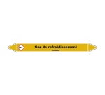 Marqueur Tuyauterie - Gaz Refroidissement - Vinyle Laminé