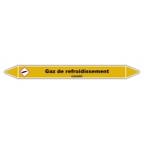 Marqueur Tuyauterie - Gaz Refroidissement - Vinyle Laminé 150 x 12 mm