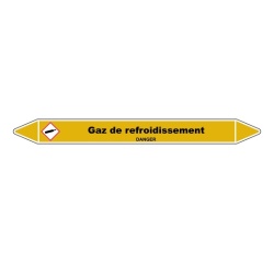 Marqueur Tuyauterie - Gaz Refroidissement - Vinyle Laminé