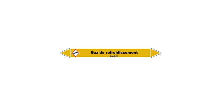 Marqueur Tuyauterie - Gaz Refroidissement - Vinyle Laminé