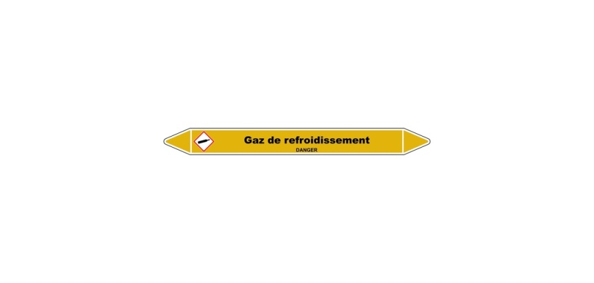 Marqueur Tuyauterie - Gaz Refroidissement - Vinyle Laminé