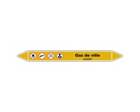 Marqueur Tuyauterie - Gaz de ville - Vinyle Laminé- NFX 08-105 150 x 12 mm