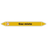 Marqueur de Tuyauterie - Gaz mixte - NFX 08-105 - Vinyle Laminé 150 x 12 mm